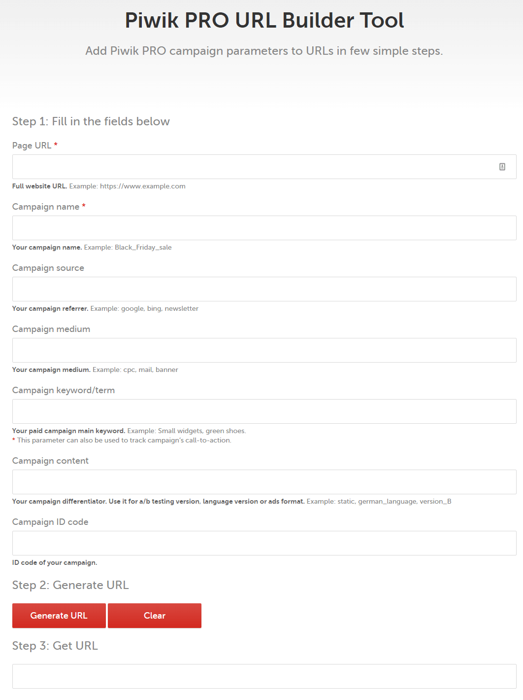 Piwik PRO URL Builder Tool