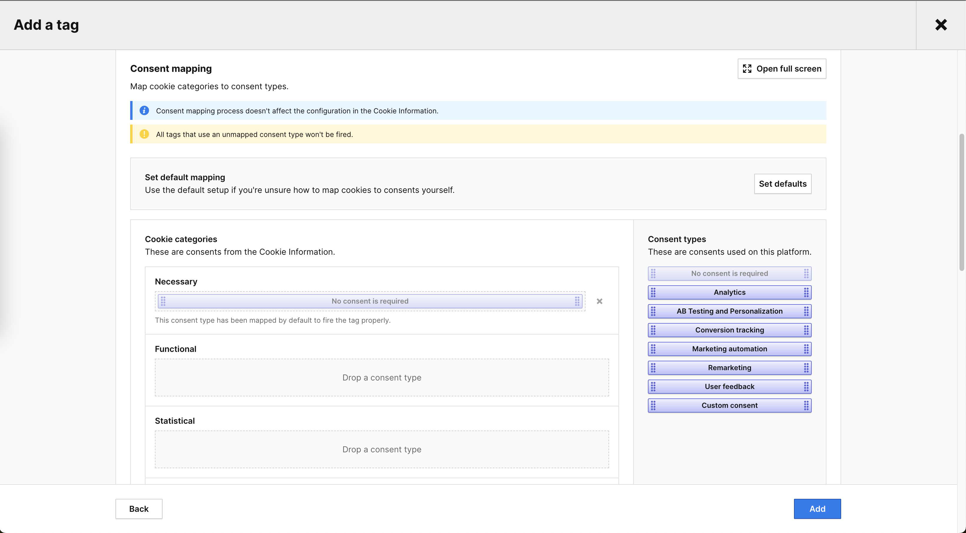 Piwik PRO Cookie Information tag